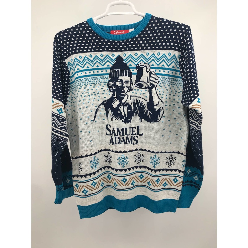 Samuel Adams Men’s Crewneck Sweater in Teal and Navy